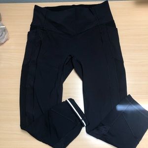 Lululemon all the right places 23” crop, black, 10